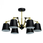 Suspension dorée megapolis 6 ampoules 40 cm