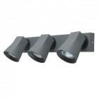 Spot gris techno 3 ampoules 12 cm