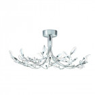 Suspension wisteria, en chrome et verre blanc