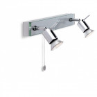 Applique 2 ampoules aqua, aluminium et verre