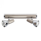 Spot chromé techno 2 ampoules 14 cm