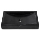 Vasque à poser rectangulaire en véritable marbre noir 70x40x10 cm