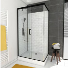 Cabine de douche rectangle 80x110x230cm à motif carreaux de métro - UNDERGROUND RECTANGLE 110 Aurlane - CAB204