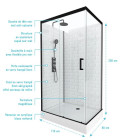 Cabine de douche rectangle 80x110x230cm à motif carreaux de métro - UNDERGROUND RECTANGLE 110 Aurlane - CAB204