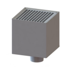 Boîte à eaux carrée 200x200 mm Ø80 mm + déversoir + grille stop-feuille - Coloris au choix