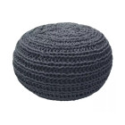 Overseas pouf tricoté 30 x 50 cm denim