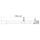 Flexible de douche chromé argenté 1750 mm plastique système anti torsion