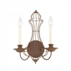 Applique laila, bronze antique, 2 ampoules