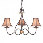 Suspension windemere, rouille / or, 3 ampoules, sans abat-jour