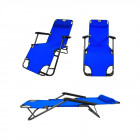 Transat chaise longue jardin plage 3 positions       bleu