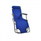 Transat chaise longue jardin plage 3 positions       bleu marine