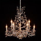 Chandelier argenté flora 9 ampoules 148 cm