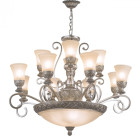 Chandelier argentée country 16 ampoules 245 cm
