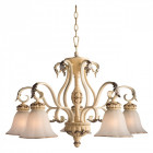 Chandelier beige country 5 ampoules 195 cm