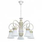 Chandelier blanc country 5 ampoules 77 cm