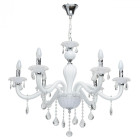 Chandelier blanc elegance 6 ampoules 106 cm