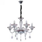 Chandelier blanc elegance 6 ampoules 110 cm