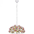 Chandelier blanc flora 4 ampoules 116 cm