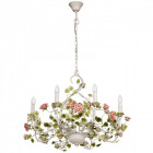 Chandelier blanc flora 8 ampoules 130 cm
