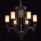 Chandelier marron country 6 ampoules 190 cm