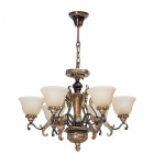 Chandelier marron country 6 ampoules 210 cm