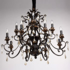 Chandelier noir country 12 ampoules 235 cm