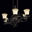 Chandelier noir country 6 ampoules 205 cm