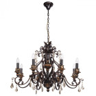 Chandelier noir country 8 ampoules 225 cm