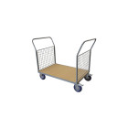 Chariot plateau bois wpg25c 250kg avec 2 dossiers grillagés petit stockman