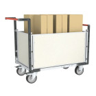 Chariot modulaire PP alvéolaire 2 dossiers + 2 ridelles plateau bois avec tapis caoutchouc 1000 x 600 mm 500 kg - 806724595