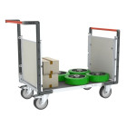 Chariot modulaire PP alvéolaire 2 dossiers plateau bois avec tapis caoutchouc 1000 x 600 mm 500 kg - 806724592