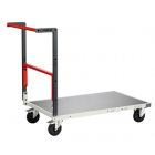 Chariot monté FLATPACK™ dossier repliable 1000 x 600 mm plateau tôle galva roues CC 250 kg - 806722311