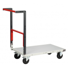 Chariot monté FLATPACK™ dossier repliable 850 x 500 mm plateau mélaminé roues CC 250 kg - 806721111