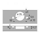 Charnière INTERMAT TH 43 à ENFONCER, ouverture 110° Charnière 110° à visser coudure 16mm CG3930394