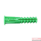 Sachet de 130 chevilles RC6 vertes avec collerette - 9166