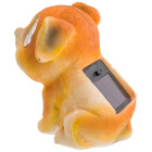 Chien beige solaire 2 leds 7x10x10cm