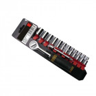 Clé à cliquet réversible + douilles 14 pièces de 4 à 14 mm chrome vanadium helloshop26 3417178