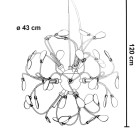 Cluster - 061648 - magnifique lustre à suspension effet système-solaire de 43cm de diamètre avec 12 ampoules g4 10w incluses