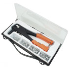 Coffret pince à riveter 240 mm en acier + 100 rivets riveteuse outils atelier bricolage helloshop26 3417038
