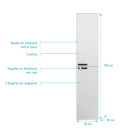 Colonne blanche 30x30x150 cm - Bois MDF Blanc brillant - BOX-IN Aurlane - LAV529