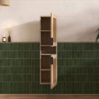 Colonne cannage 30x30x120 cm décor bois et cannage - APOLLINE Aurlane - LAV1041