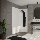 Colonne de douche effet pluie - 140x20cm - acier inoxydable brossé noir mat NEO Aurlane - COL071