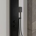 Colonne de douche effet pluie - 140x20cm - acier inoxydable brossé noir mat Aurlane - COL071