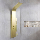 Colonne de douche effet pluie 120x20 cm - Acier inoxydable or brossé NEO Aurlane - COL074