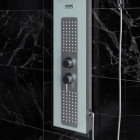 Colonne de douche à hydromassage 22x125cm - Verre Trempé avec plaque Inox - ALPHA WHITE Aurlane - COL043