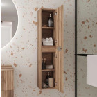 Colonne de salle de bain Bois suspendu - Hauteur 120 cm - 2 Portes - LEON Aurlane - LAV981