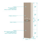 Colonne de salle de bain Marron glacé suspendu - Hauteur 120 cm - 2 Portes - LEON Aurlane - LAV984