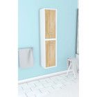 Colonne de salle de bain scandinave blanc à suspendre 151x35x24 - NORDIK NATURLIG Aurlane - LAV487