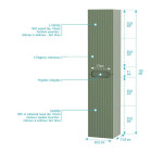 Colonne de salle de bain Vert olive suspendu - Hauteur 120 cm - 2 Portes - LEON Aurlane - LAV985