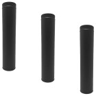 Lot de 3 tdpi1000 conduit double paroi isolé polycombustible longueur 100 cm    noir   ø100